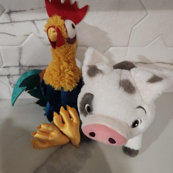 Disney Moana Pua the Pig Heihei the Rooster Plush Set - Picture 2 of 6